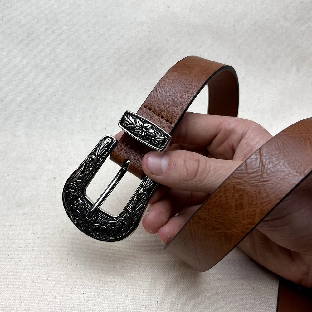 vintage style american western silver rustic boho belt